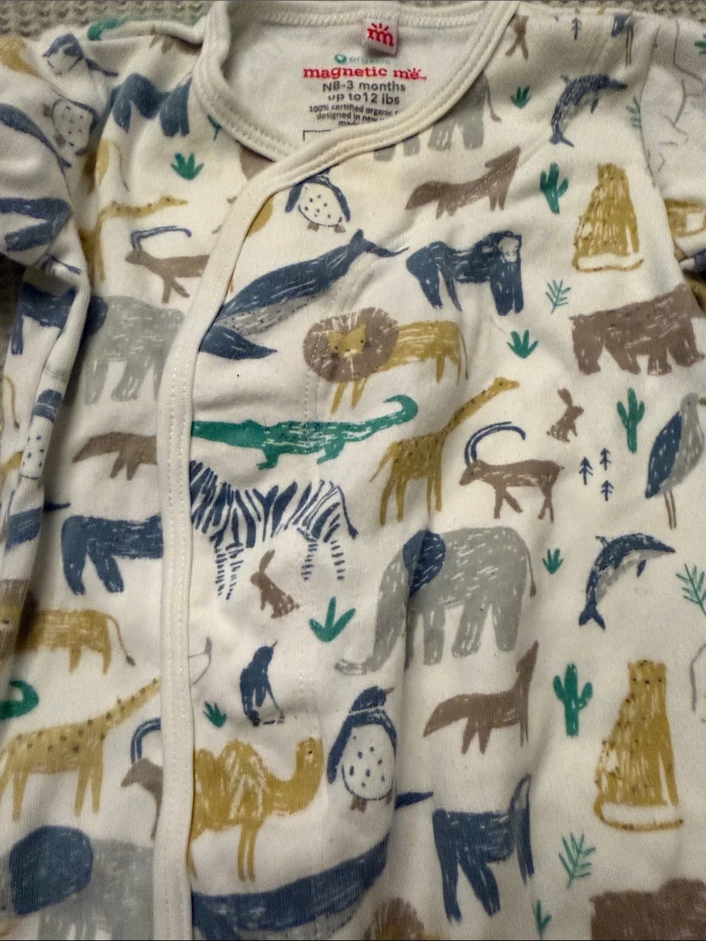 Magnetic Me NB Animal Print Convertible Sleep Gown with Hat
